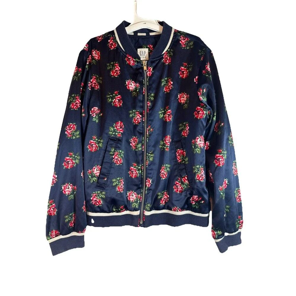 GAP GIRL'S FLORAL ROSE BOMBER JACKET ORG.‎ $58.00 SIZE XL